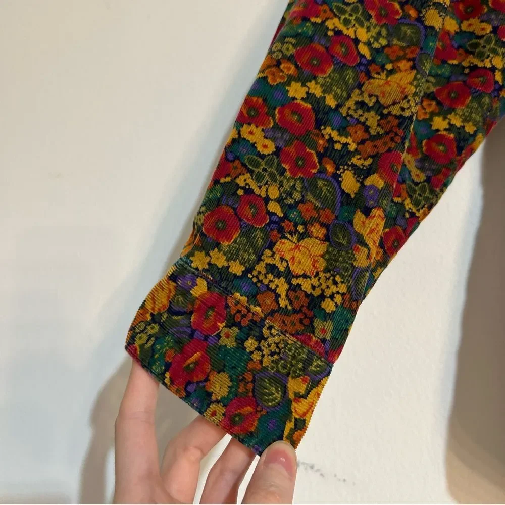 Picture of GAP | Tops | Vintage Gap Bright Floral Printed Corduroy Button Down ...